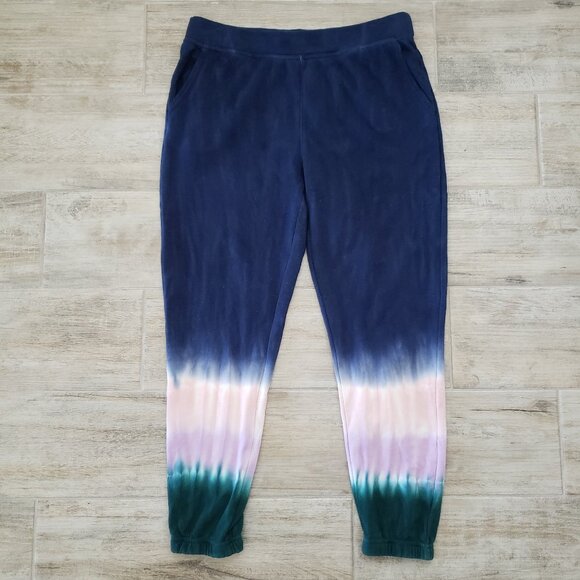 WildFox Hadley Terry Joggers Women’s Tie Dye Rainbow Dip Loungewear Comfy Boho L - Picture 1 of 5
